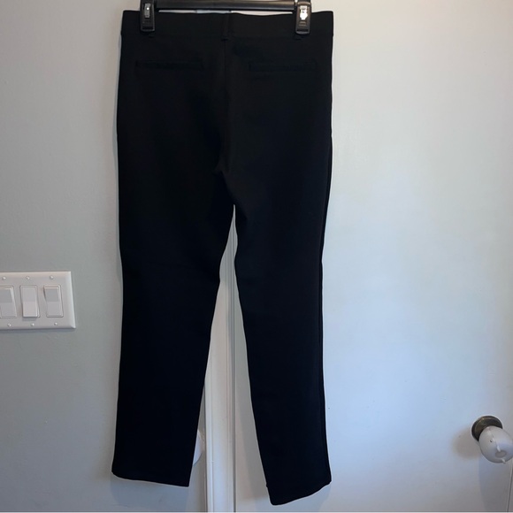 Quince Ultra Stretch Ponte Knit Classic Black Straight-Leg Pants - Picture 9 of 13